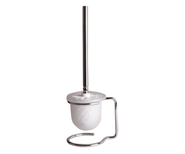 Sapho X-round E Wc štětka Na Postavení, Mléčné Sklo, Chrom