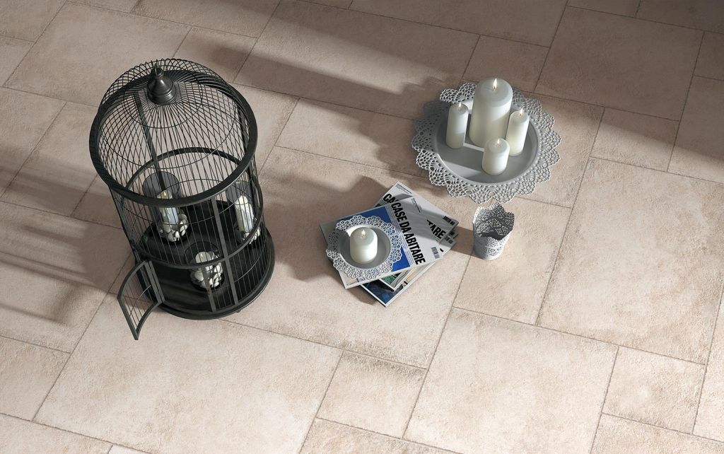 Realizace Světlá retro dlažba Cerdomus Cottage Bianco