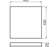 Miledo Azpo Stropní Led Svítidlo, 420x420mm, 22w, 3000/4000/6000k, Ip54, černá Mat
