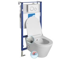 Sapho Závěsné Wc Avva Cleanwash , Integr. Baterie A Bidet. Sprška S Podomítkovou Nád