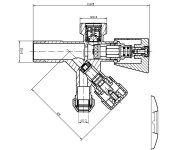 Aqualine Kombinovaný Ventil 1/2"x3/4"x3/8", Chrom