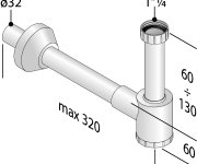 Bruckner Crono Umyvadlový Sifon 5/4", Dn32, Bílá