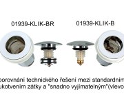 Umyvadlový Dotekový Ventil Klik-klak, Celokovový 5/4", Lehce Vyjímatelná Velká Zátka 01939-KLIK-BR