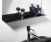 Aqualine Seca Zrcadlo S Policí 50x95cm, Cu Free, černá Mat