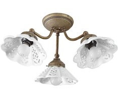 Sapho Napoli Stropní Svítidlo, 3xe14,40w, 230v, Ip21, Keramické Stínítko, Bronz