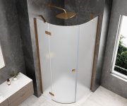 Polysan Globe Copper Matt čtvrtkruhový Sprchový Kout 800x800mm, Matné Sklo, Levé