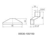 Redukce S Krytkou K Vodovod. Bateriím (100-150mm) - 2x Etážka+2x Růžice (průměr 80 Mm) 05530-100-150
