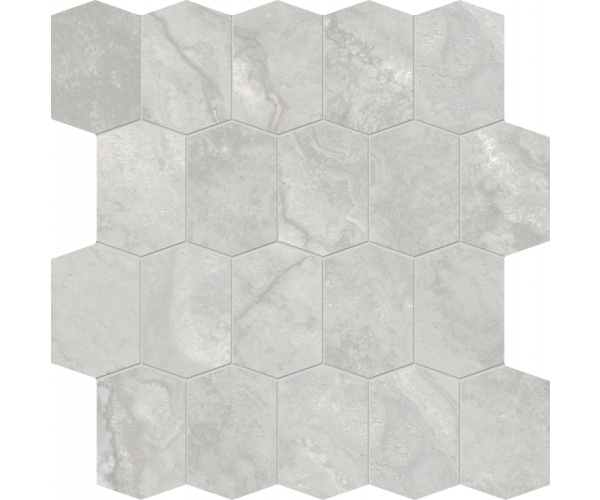 Dlažba jako kámen EdimaxAstor Stream Mosaico Hexagon Silver 30x30 - šedá