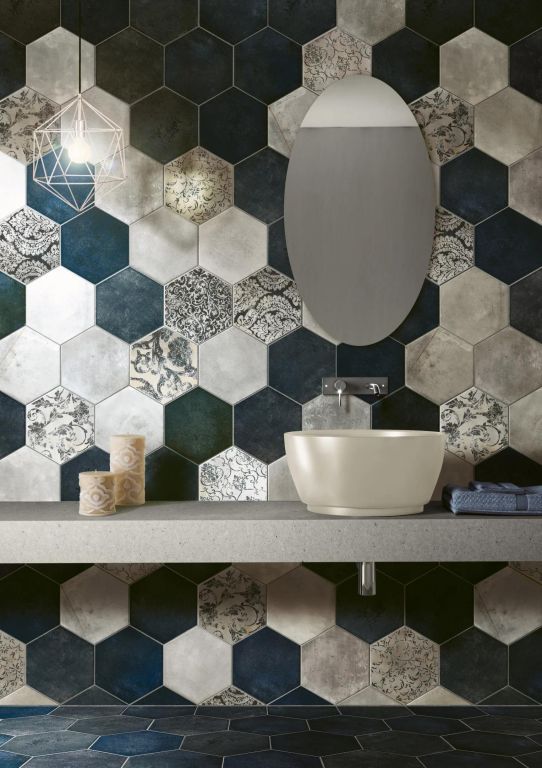 Realizace Koupelnové obklady ve tvaru hexagonu CIR Miami