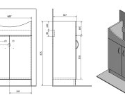 Aqualine Simplex Economy 60 Umyvadlová Skříňka Včetně Umyvadla 58,5x83,5x30,7cm