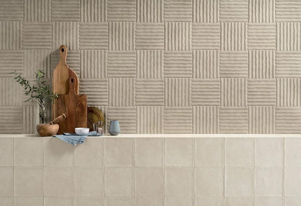 Realizace Kuchyňské zákoutí Marca Corona Terracreta (Rilievo Argilla 20x20 a Marna 20x20)