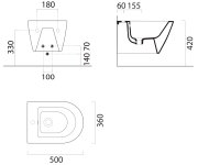 Gsi Kube X Bidet Závěsný 36x50cm, Bílá Mat