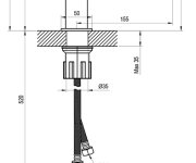 Umyvadlová stojánková baterie Revers RV 014 - RV 014.10WHM Umyvadlová stojánková baterie 285 mm, bez výpusti, bílá matná X070712