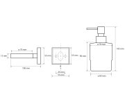 Sapho X-square Dávkovač Mýdla 200ml, Mléčné Sklo, Chrom