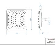 Camacari, Pevná 3-polohová Sprcha 220x220 Mm S Regulátorem Průtoku, Chrom Plast AQS66122