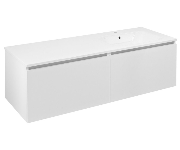 Sapho Lorea Skříňka 140x46x51,5cm (70+70cm), Pravá, Bílá Mat