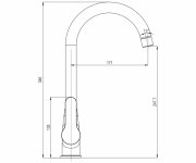Mereo Dřezová Stojánková Mimoúrovňová Baterie, Zuna,  S Ramínkem Nad Pákou, Výška 346 Mm, Chrom