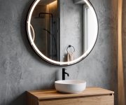 Sapho Kadris Kulaté Zrcadlo S Led Osvětlením ø 80cm, černá Mat