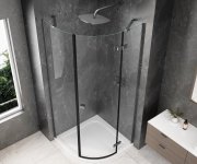 Polysan Globe Gun Metal čtvrtkruhový Sprchový Kout 1000x1000mm, čiré Sklo, Pravé