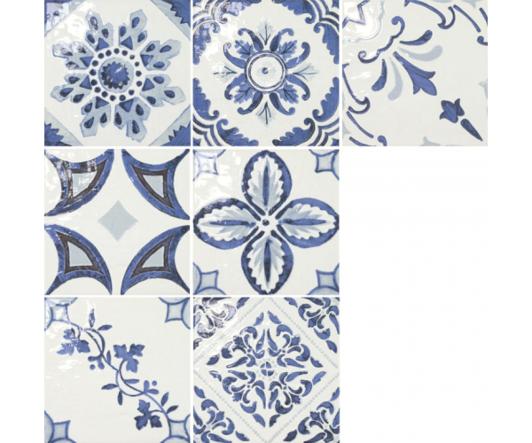 Retro dekor La Fenice Polveri Vietresi Wall Decoro Forio 22,5x22,5 - Mix