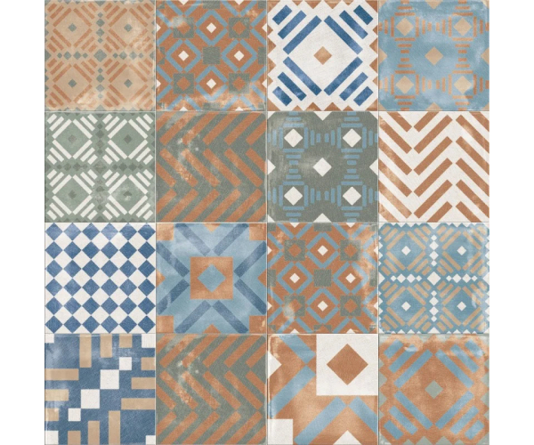 Retro dlažba ABK Play Labyrinth MIX Multicolor 20x20 Nat.