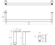 Gsi Classic čelní Držák Ručníků 90cm, Chrom