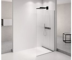 Polysan Architex Black Matt Sprchová Zástěna 862mm, Sklo Flute