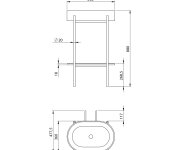 Sapho Puno Podstavec S Umyvadlem 550x860x360mm, černá