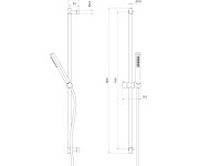 Sapho Sprchová Souprava, Posuvný Držák, 800mm, Zlato Mat