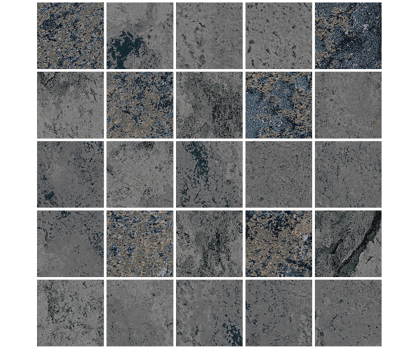 Mozaika jako kámen Sant Agostino Metastone Mosaico Night 30x30 Nat. Rett. - antracitová