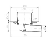 381a-pv Boční D50 Univerzální, Nerezová Mřížka 122x122mm 04880-PVBU50