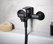Aqualine Lotta Nástěnná Vanová Baterie, černá Mat