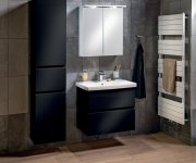 Aqualine Altair Vysoká Skříňka S Košem 40x184x31cm, černá Mat, Levá