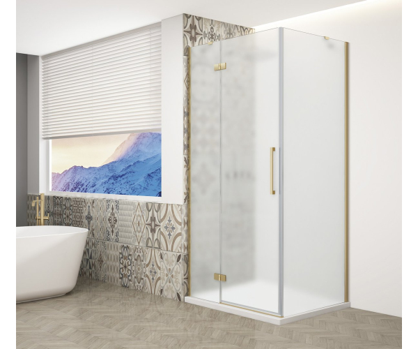 Gelco Trinity Gold Matt čtvercový Sprchový Kout 900x900mm, Matné Sklo, Levé