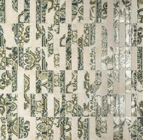 Realizace Obklad retro Marca Corona Miniature Fregio Verde Maiolica MIX 6x24