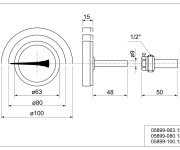 Teploměr Se Zadním Napojením A Jímkou G 1/2", 0 - 120°c, D 100 Mm 05899-100.120
