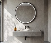 Sapho Kadris Kulaté Zrcadlo S Led Osvětlením ø 80cm, černá Mat