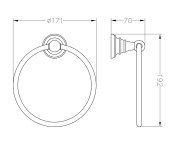 Sapho Diamond Držák Ručníků Kruh, Bronz