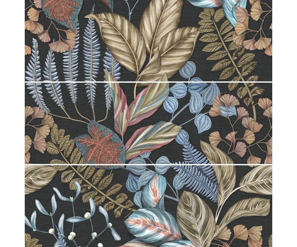 Vzorovaný dekor APE Silk Decor Decor Set (3) Def Biba Graphite 40x120