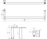 Gsi Classic čelní Držák Ručníků 60cm, Chrom