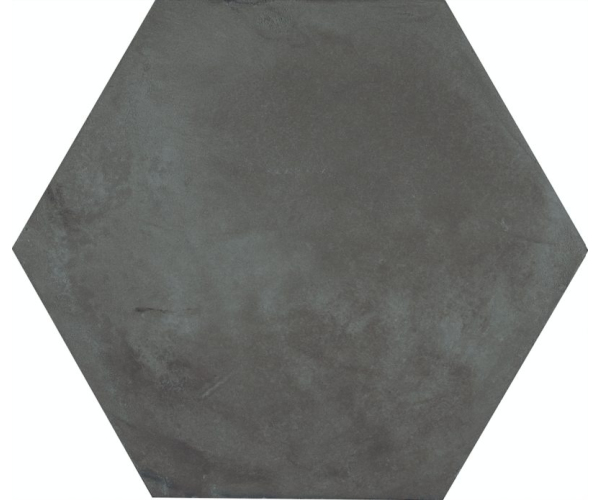 Retro dlažba Marca Corona Terra Nero Esagono 25x21,6 cm  - antracitová