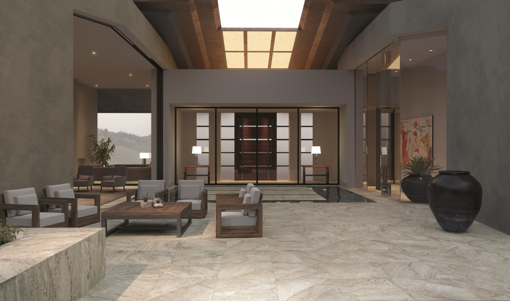 Realizace Luxusní terasa dokreslená KAMENOU tváří Castelvetro Quartz Stones