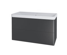 Mereo Siena, Koupelnová Skříňka S Keramickým Umyvadlem 101 Cm, Antracit Mat