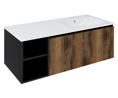 Sapho Lorea Skříňka 120x46x51,5cm (30p+90cm), Pravá, Dub Collingwood/černá Mat