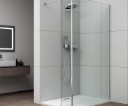 Polysan Esca Chrome Jednodílná Sprchová Zástěna K Instalaci Ke Stěně, Sklo čiré, 1100 Mm