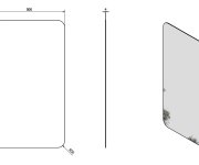 Sapho Ishape Zrcadlo S Broušenou Hranou 50x90cm, Zakulacené Rohy, Cu Free