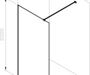 Sprchový kout Walk-In Air model Wall - Walk-In Air Wall 120, lesk+transparent GW9WG0C00Z1C