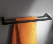 Sapho Flori Dvojitý Držák Ručníků 600mm, černá Mat