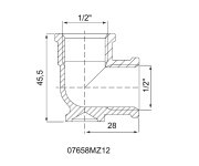 Nástěnka Ff - Mosaz - 1/2" X 1/2" 07658MZ12