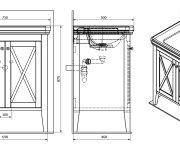Sapho Koupelnový Set Cross 75, Buk